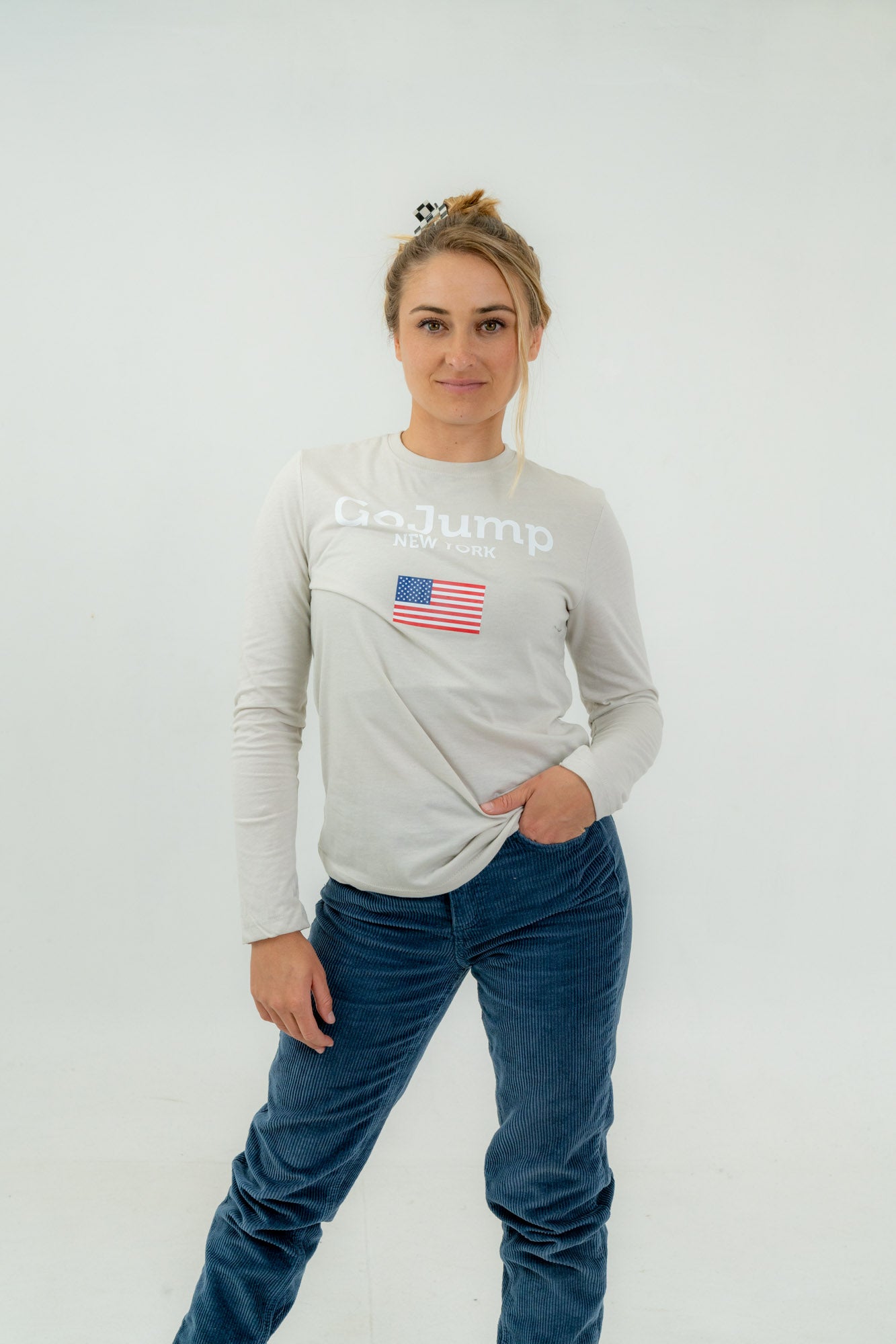 America Flag New York - L/S Tee - Women