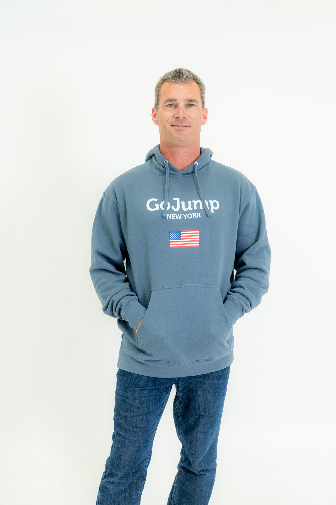 America Flag New York - Hoodie Sweatshirt (M)