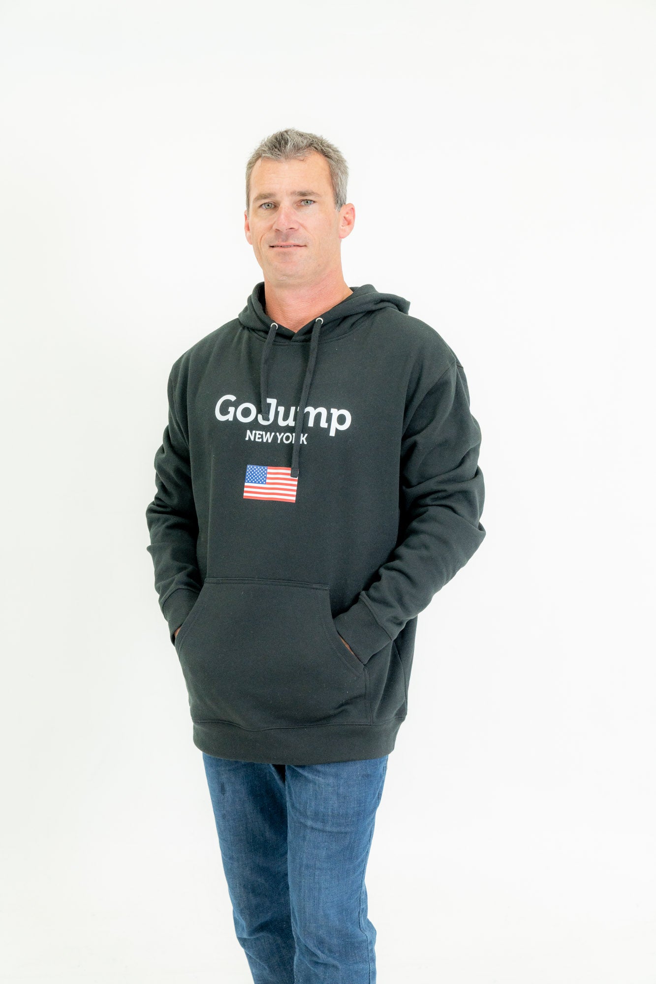 America Flag New York - Hoodie Sweatshirt (M)