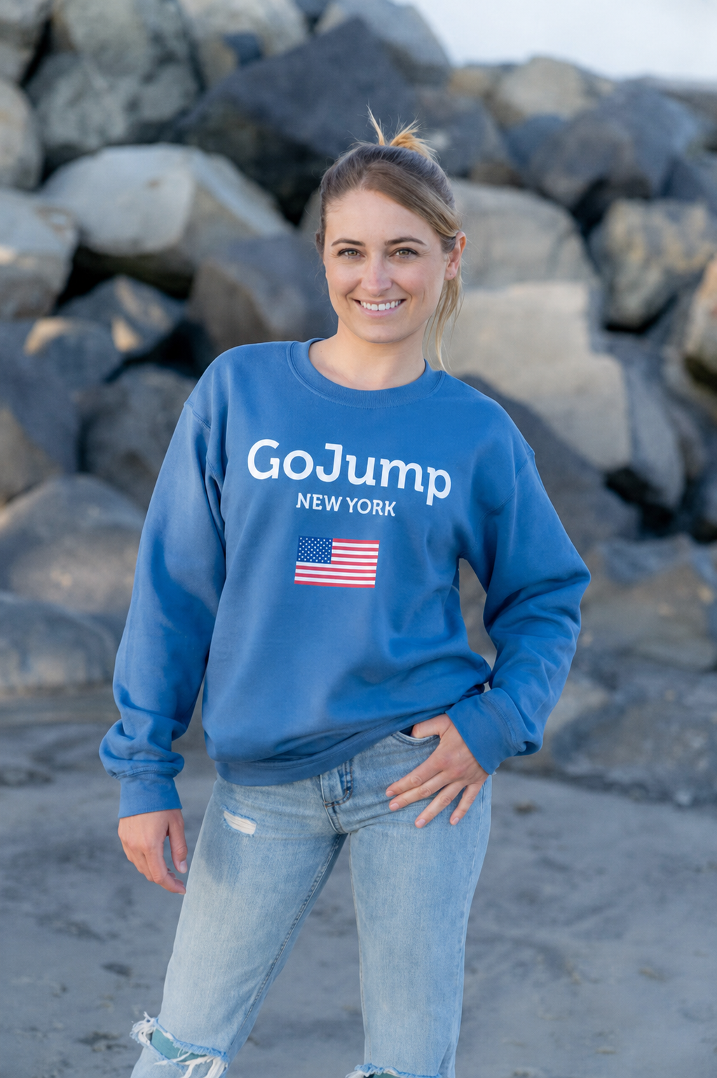 American Flag New York Crew Neck Pullover (F)